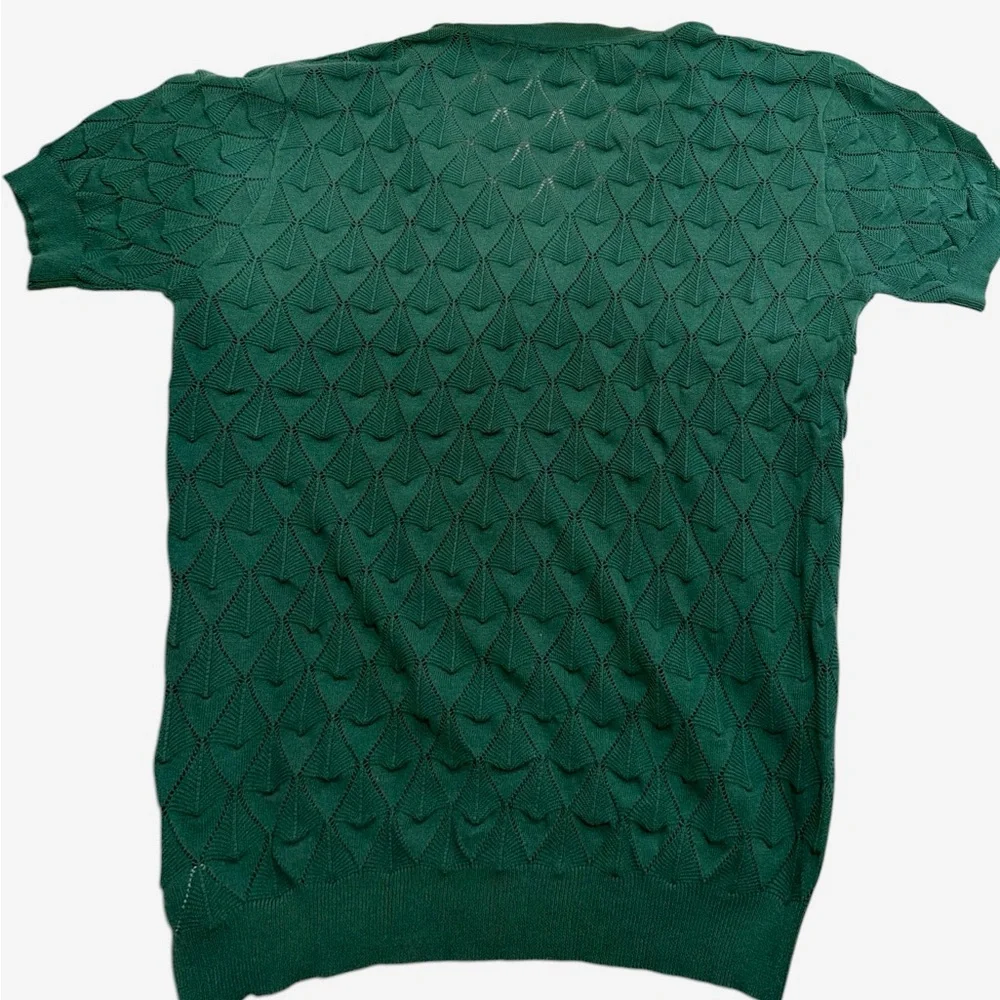 Vintage Green Short-Sleeve Knit Cardigan Sweater. Gently loved. - Picture 4 of 6